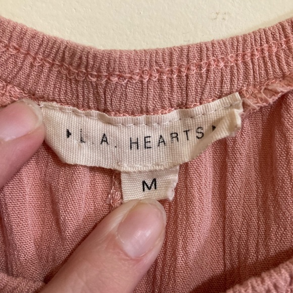 L. A. Hearts Blush Ruffle Off-the-Shoulder Blouse - Picture 2 of 3